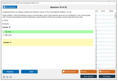 Huawei H13-531_V2.0 HCIE-Cloud Computing (Written) V2.0 Practice test exam simulator test engine exam Prep practice test questions answers Image 18