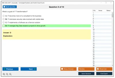 EMC DEA-64T1 Associate - Converged Systems and Hybrid Cloud Exam Practice test exam simulator test engine exam Prep practice test questions answers Image 9