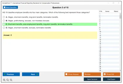 WorldatWork T7 International Financial Reporting Standards for Compensation Professionals Exam Practice test exam simulator test engine exam Prep practice test questions answers Image 5