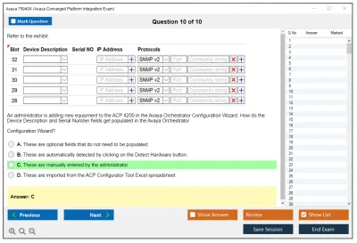 Avaya 75940X Avaya Converged Platform Integration Exam Practice test exam simulator test engine exam Prep practice test questions answers Image 10