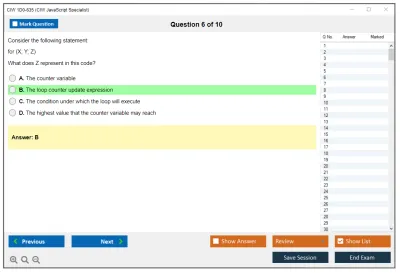 CIW 1D0-635 CIW JavaScript Specialist Practice test exam simulator test engine exam Prep practice test questions answers Image 6