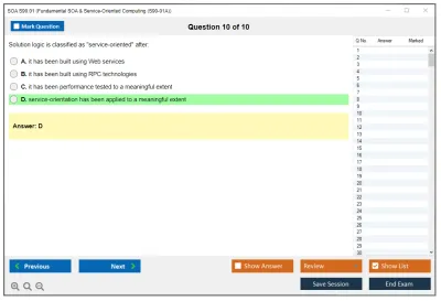 SOA S90.01 Fundamental SOA & Service-Oriented Computing Practice test exam simulator test engine exam Prep practice test questions answers Image 10