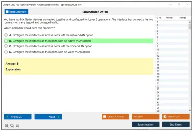 Juniper JN0-362 Service Provider Routing and Switching - Specialist (JNCIS-SP) Practice test exam simulator test engine exam Prep practice test questions answers Image 6