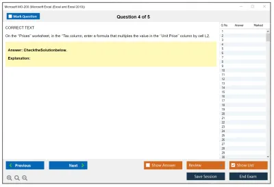 Microsoft MO-200 Microsoft Excel (Excel and Excel 2019) Practice test exam simulator test engine exam Prep practice test questions answers Image 4