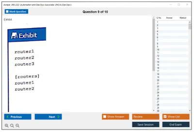 Juniper JN0-222 Automation and DevOps Associate (JNCIA-DevOps) Practice test exam simulator test engine exam Prep practice test questions answers Image 9