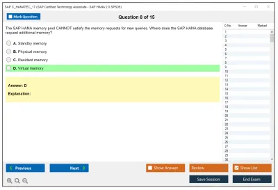 SAP C_HANATEC_17 SAP Certified Technology - SAP HANA 2.0 SPS05 Practice test exam simulator test engine exam Prep practice test questions answers Image 8