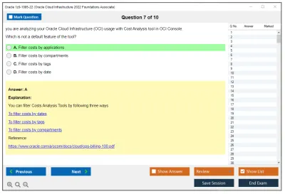 Oracle 1z0-1085-22 Oracle Cloud Infrastructure 2022 Foundations Associate Practice test exam simulator test engine exam Prep practice test questions answers Image 7