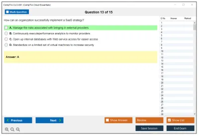 CompTIA CLO-001 CompTIA Cloud Essentials Practice test exam simulator test engine exam Prep practice test questions answers Image 13