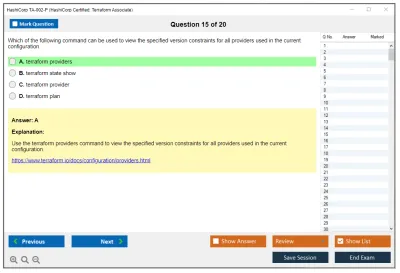HashiCorp TA-002-P HashiCorp Certified: Terraform Associate Practice test exam simulator test engine exam Prep practice test questions answers Image 15