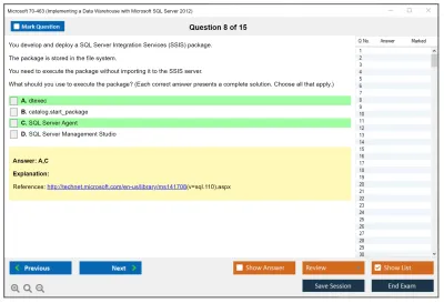 Microsoft 70-463 Implementing a Data Warehouse with Microsoft SQL Server 2012 Practice test exam simulator test engine exam Prep practice test questions answers Image 8