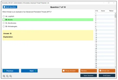 Symantec 250-441 Administration of Symantec Advanced Threat Protection 3.0 Practice test exam simulator test engine exam Prep practice test questions answers Image 7