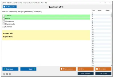 LPI 102-400 LPI Level 1 Exam 102, Junior Level Linux Certification, Part 2 of 2 Practice test exam simulator test engine exam Prep practice test questions answers Image 3
