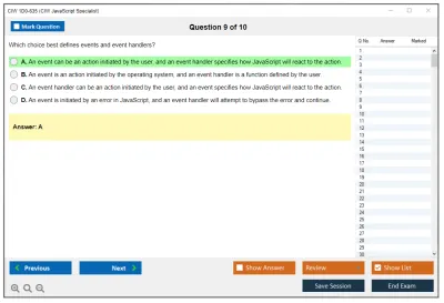CIW 1D0-635 CIW JavaScript Specialist Practice test exam simulator test engine exam Prep practice test questions answers Image 9