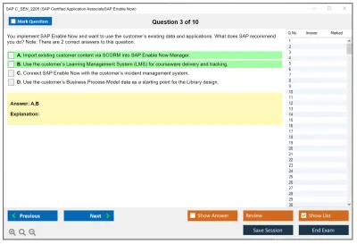 SAP C_SEN_2205 SAP Certified Application AssociateSAP Enable Now Practice test exam simulator test engine exam Prep practice test questions answers Image 3