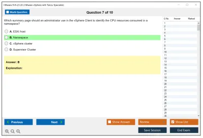 VMware 5V0-23.20 VMware vSphere with Tanzu Specialist Practice test exam simulator test engine exam Prep practice test questions answers Image 7