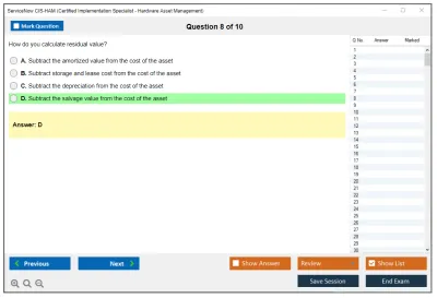 ServiceNow CIS-HAM Certified Implementation Specialist - Hardware Asset Management Practice test exam simulator test engine exam Prep practice test questions answers Image 8