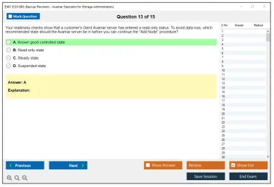 EMC E20-598 Backup Recovery - Avamar Specialist Exam for Storage Administrators Practice test exam simulator test engine exam Prep practice test questions answers Image 13