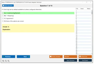 Infosys TFINFRIXM1012 AS-TFINFRIXM1012-FTX100 Finacle Integration Technical Practice test exam simulator test engine exam Prep practice test questions answers Image 7