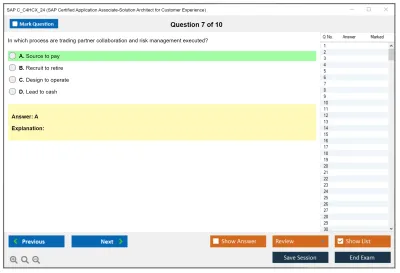 SAP C_C4HCX_24 SAP Certified Associate - Solution Architect - SAP Customer Experience Practice test exam simulator test engine exam Prep practice test questions answers Image 7
