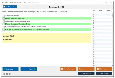 IBM C9560-517 IBM Workload Automation V9.2 Implementation Practice test exam simulator test engine exam Prep practice test questions answers Image 3