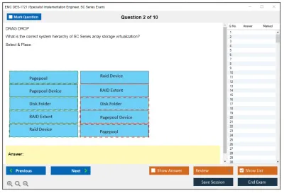 EMC DES-1721 Specialist - Implementation Engineer SC Series Exam Practice test exam simulator test engine exam Prep practice test questions answers Image 2