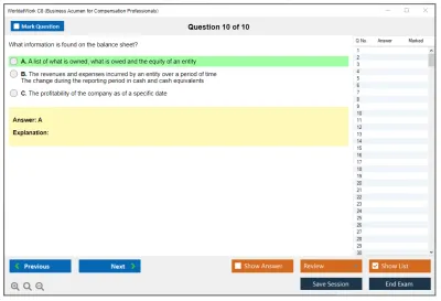 WorldatWork C8 Business Acumen for Compensation Professional Practice test exam simulator test engine exam Prep practice test questions answers Image 10