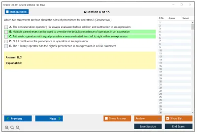 Oracle 1z0-071 Oracle Database 12c SQL Practice test exam simulator test engine exam Prep practice test questions answers Image 6