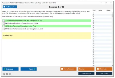 Pegasystems PEGAPCLSA86V2 Lead System Architect (LSA) Pega Architecture Exam 86V2 Practice test exam simulator test engine exam Prep practice test questions answers Image 6