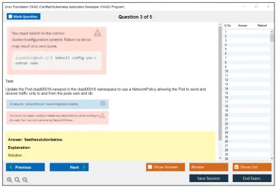 Linux Foundation CKAD Certified Kubernetes Application Developer (CKAD) Program Practice test exam simulator test engine exam Prep practice test questions answers Image 3