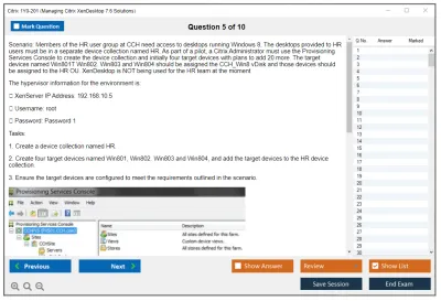 Citrix 1Y0-201 Managing Citrix XenDesktop 7.6 Solutions Practice test exam simulator test engine exam Prep practice test questions answers Image 5