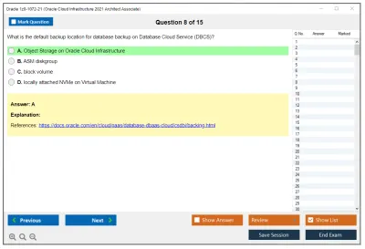 Oracle 1z0-1072-21 Oracle Cloud Infrastructure 2021 Architect Associate Practice test exam simulator test engine exam Prep practice test questions answers Image 8