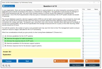 Oracle 1z0-054 Oracle Database 11g: Performance Tuning Practice test exam simulator test engine exam Prep practice test questions answers Image 4