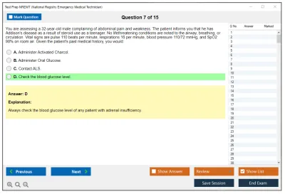 Test Prep NREMT National Registry Emergency Medical Technician Practice test exam simulator test engine exam Prep practice test questions answers Image 7