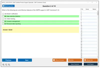 SAP E_C4HYCP1811 SAP Certified Product Support Specialist - SAP Commerce Practice test exam simulator test engine exam Prep practice test questions answers Image 2