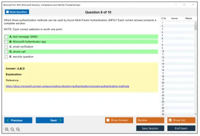 Microsoft SC-900 Microsoft Security Compliance and Identity Fundamentals Practice test exam simulator test engine exam Prep practice test questions answers Image 6