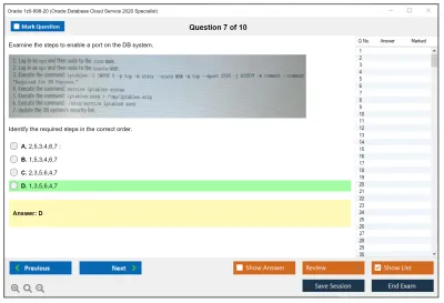 Oracle 1z0-998-20 Oracle Database Cloud Service 2020 Specialist Practice test exam simulator test engine exam Prep practice test questions answers Image 7