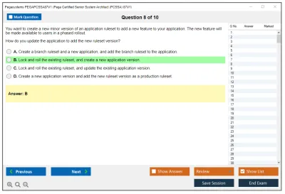 Pegasystems PEGAPCSSA87V1 Pega Certified Senior System Architect (PCSSA) 87V1 Practice test exam simulator test engine exam Prep practice test questions answers Image 8