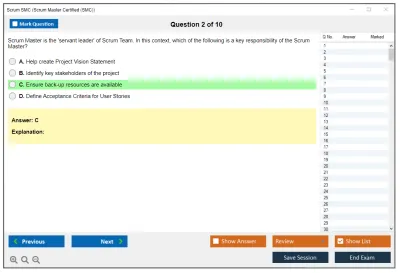 Scrum SMC Scrum Master Certified (SMC) Practice test exam simulator test engine exam Prep practice test questions answers Image 2