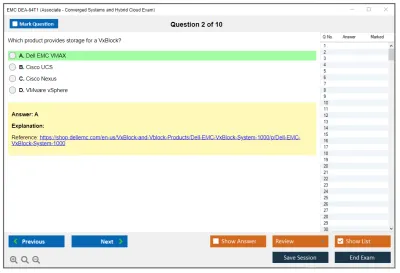 EMC DEA-64T1 Associate - Converged Systems and Hybrid Cloud Exam Practice test exam simulator test engine exam Prep practice test questions answers Image 2