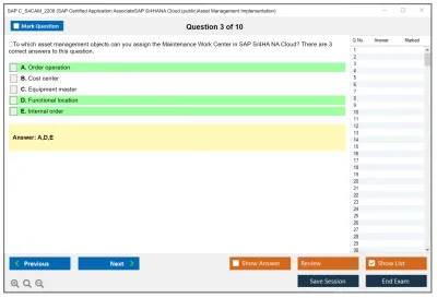 SAP C_S4CAM_2208 SAP Certified Application AssociateSAP S/4HANA Cloud (public)Asset Management Implementation Practice test exam simulator test engine exam Prep practice test questions answers Image 3