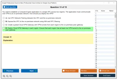 Google Professional-Cloud-Architect Google Certified Professional - Cloud Architect (GCP) Practice test exam simulator test engine exam Prep practice test questions answers Image 13