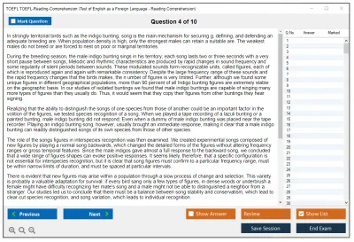 TOEFL TOEFL-Reading-Comprehension Test of English as a Foreign Language - Reading Comprehension Practice test exam simulator test engine exam Prep practice test questions answers Image 4