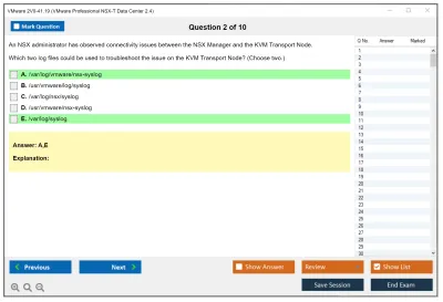 VMware 2V0-41.19 VMware Professional NSX-T Data Center 2.4 Practice test exam simulator test engine exam Prep practice test questions answers Image 2