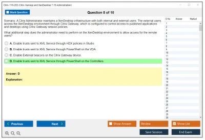 Citrix 1Y0-203 Citrix XenApp and XenDesktop 7.15 Administration Practice test exam simulator test engine exam Prep practice test questions answers Image 8
