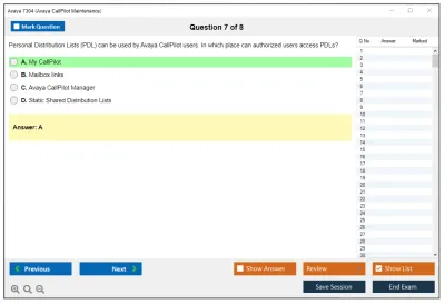 Avaya 7304 Avaya CallPilot Maintenance Practice test exam simulator test engine exam Prep practice test questions answers Image 7