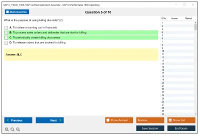 SAP C_TS460_1909 SAP Certified Application Associate - SAP S/4HANA Sales 1909 Upskilling Practice test exam simulator test engine exam Prep practice test questions answers Image 5