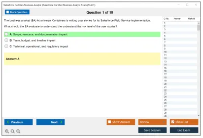Salesforce Certified-Business-Analyst Salesforce Certified Business Analyst Practice test exam simulator test engine exam Prep practice test questions answers Image 1