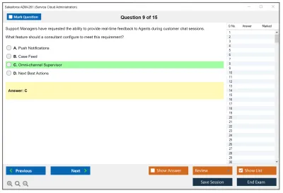Salesforce ADM-261 Salesforce Service Cloud Administration Practice test exam simulator test engine exam Prep practice test questions answers Image 9