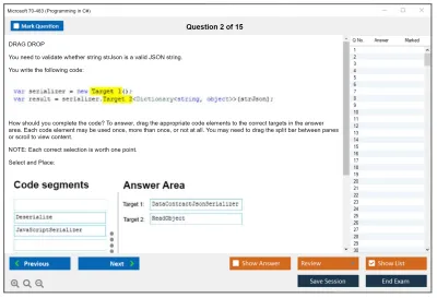 Microsoft 70-483 Programming in C# Practice test exam simulator test engine exam Prep practice test questions answers Image 2