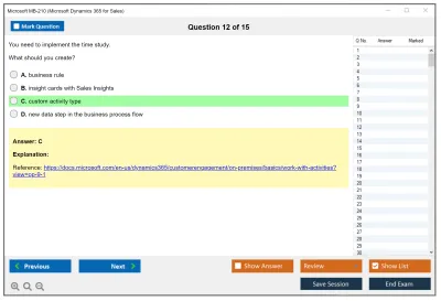 Microsoft MB-210 Microsoft Dynamics 365 for Sales Practice test exam simulator test engine exam Prep practice test questions answers Image 12